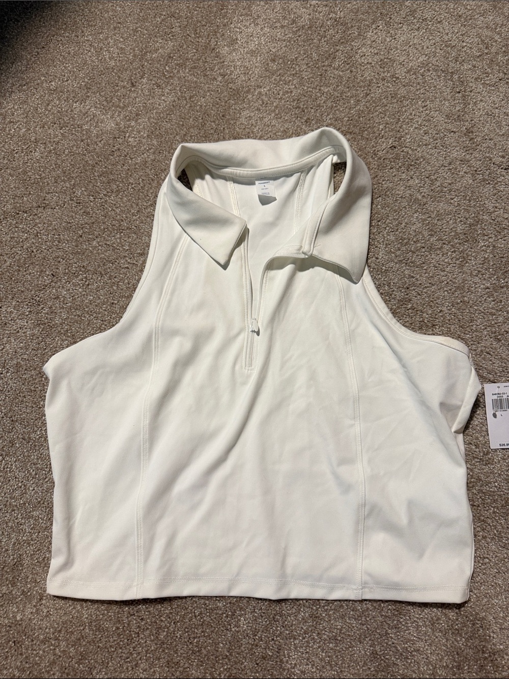 Old Navy White Sleeveless Zip Polo Tank